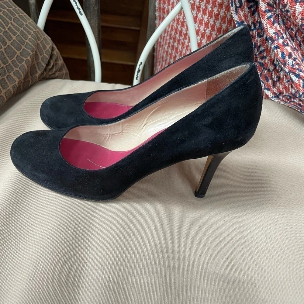 Kate Spade New York Suede‎ Round Toe Pumps in Black Size 7.5